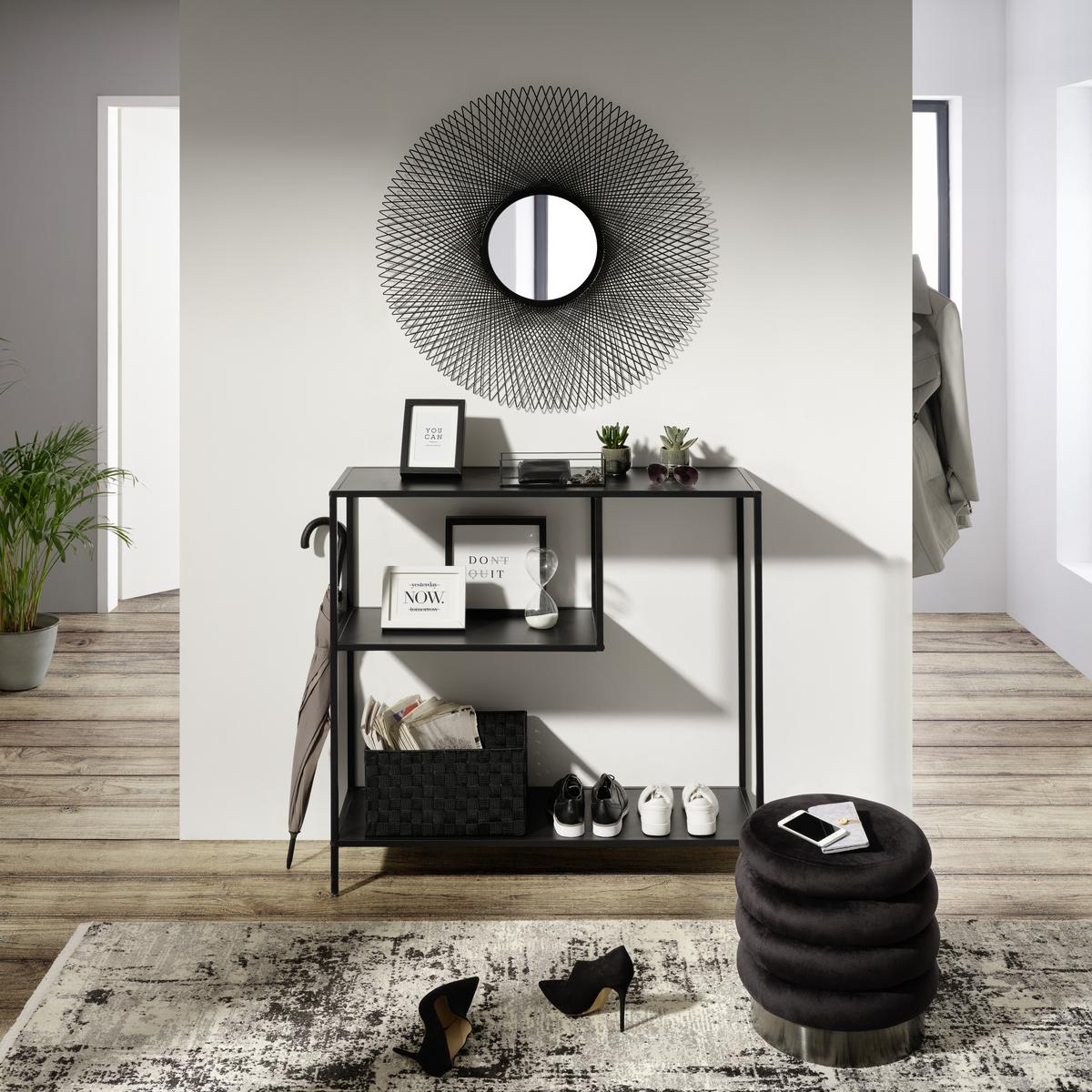 Wandspiegel Kala in Schwarz - Schwarz, Modern, Glas/Metall (84/84/2cm) - Premium Living