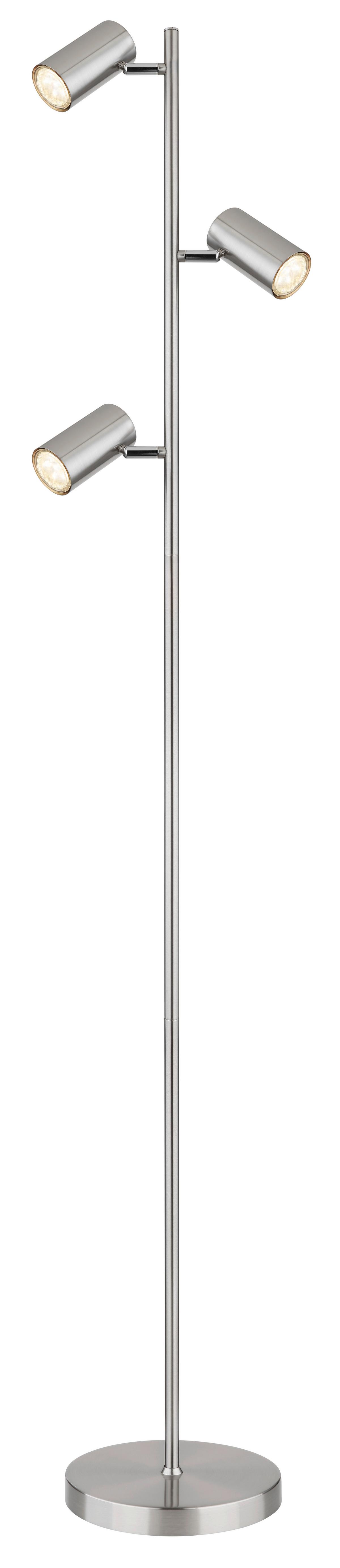 Stehleuchte Robby max. 5 Watt - Nickelfarben, Design, Metall (25/23/154cm) - Globo