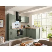 Eckküche Anton m. Geräte ca. 250x172cm Eiche/Schilfgrün - Schilfgrün/Wildeiche, Trend, Holzwerkstoff/Metall (250/172cm) - Respekta