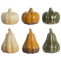 Dekokürbis Hazel diverse Modelle - Elfenbein/Braun, Keramik (6,5/7,5/6.5/7.5/8.5/6.5cm) - Mömax