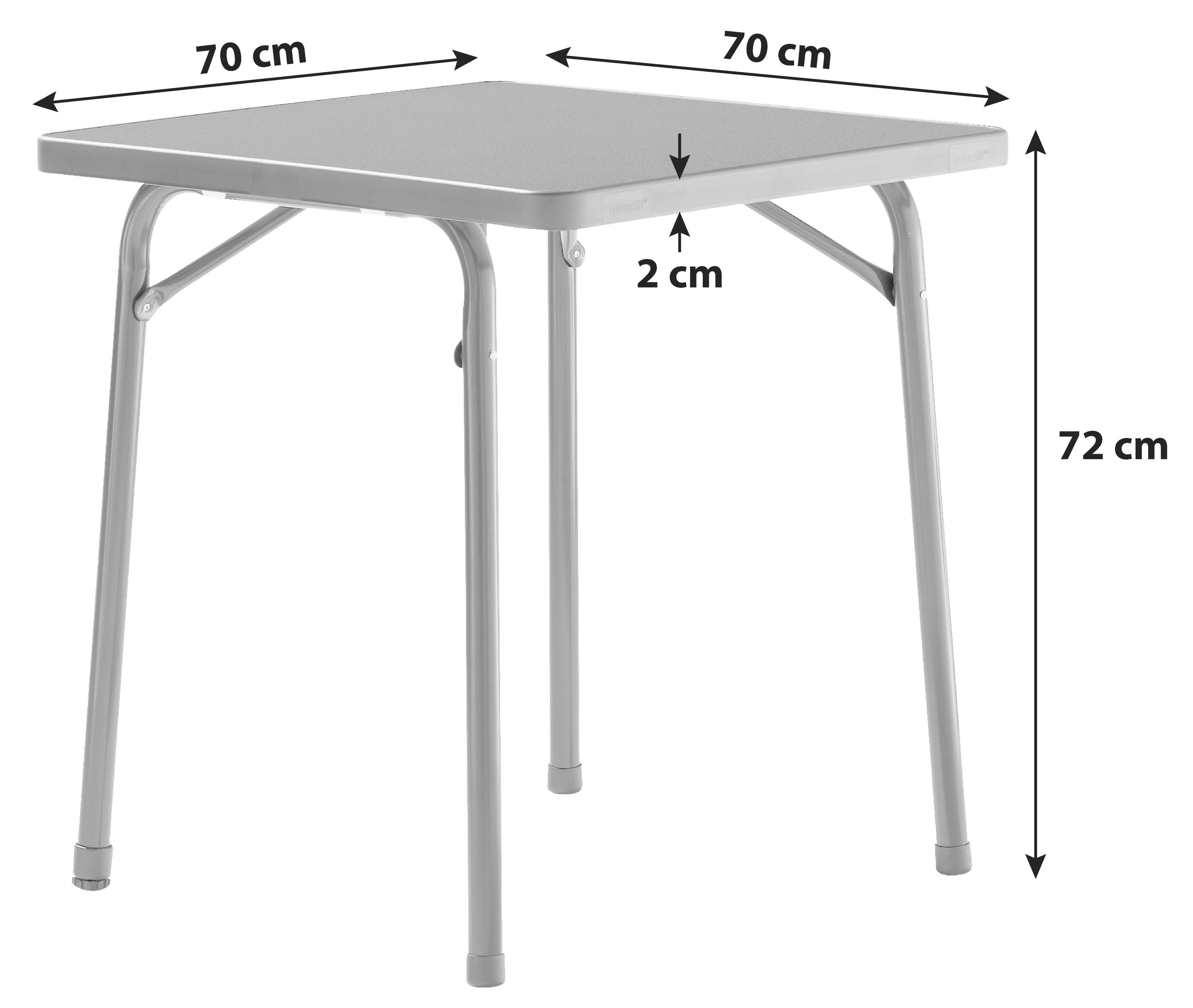 Gartentisch ca.70x70x72cm Anthrazit - Anthrazit, MODERN, Holzwerkstoff/Metall (70/70/72cm) - Sieger