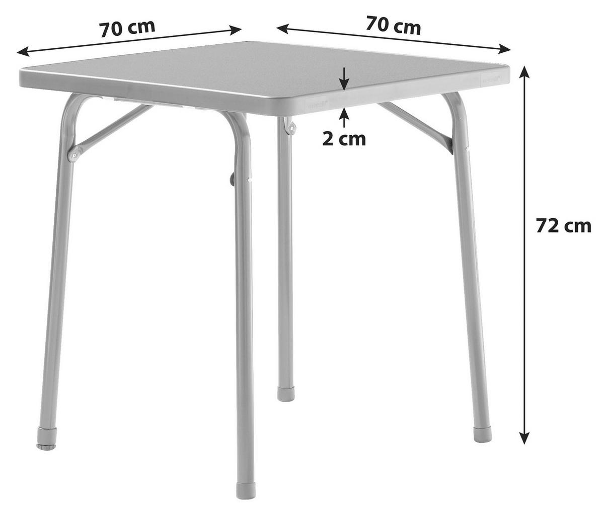 Gartentisch ca.70x70x72cm Anthrazit - Anthrazit, MODERN, Holzwerkstoff/Metall (70/70/72cm) - Sieger