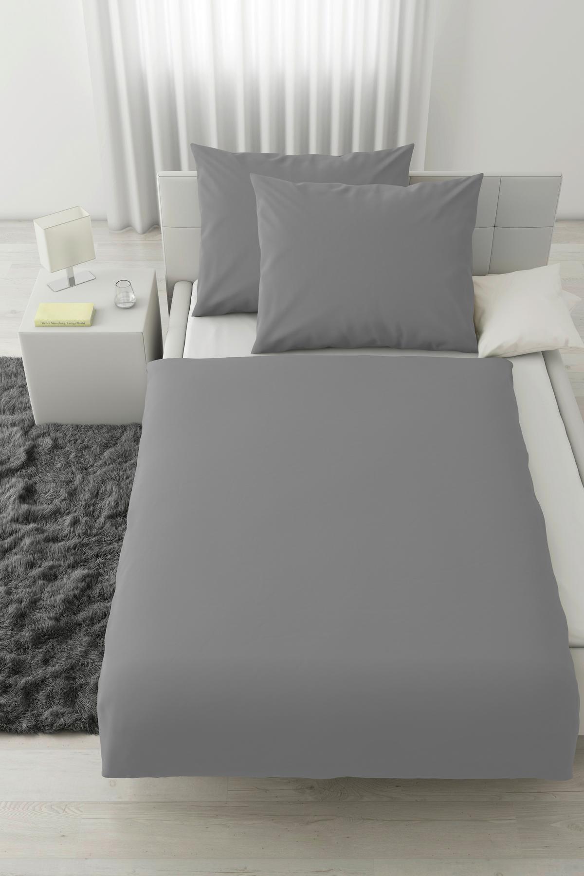 Bettwäsche Iris XXL Grau ca. 200x220cm - Grau, MODERN, Textil (200/220cm) - Modern Living