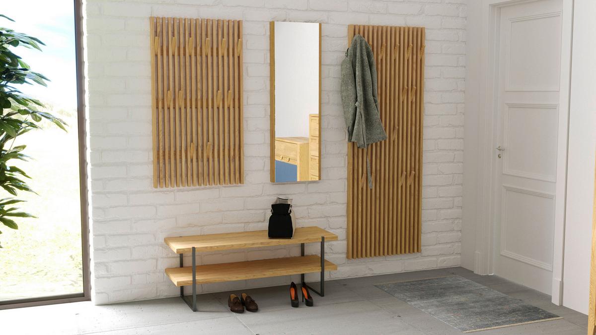 SIEDZISKO DO PRZEDPOKOJU STUDIOLINE - kolor dębowy, Natur, metal/drewno (120/45/40cm) - Linea Natura