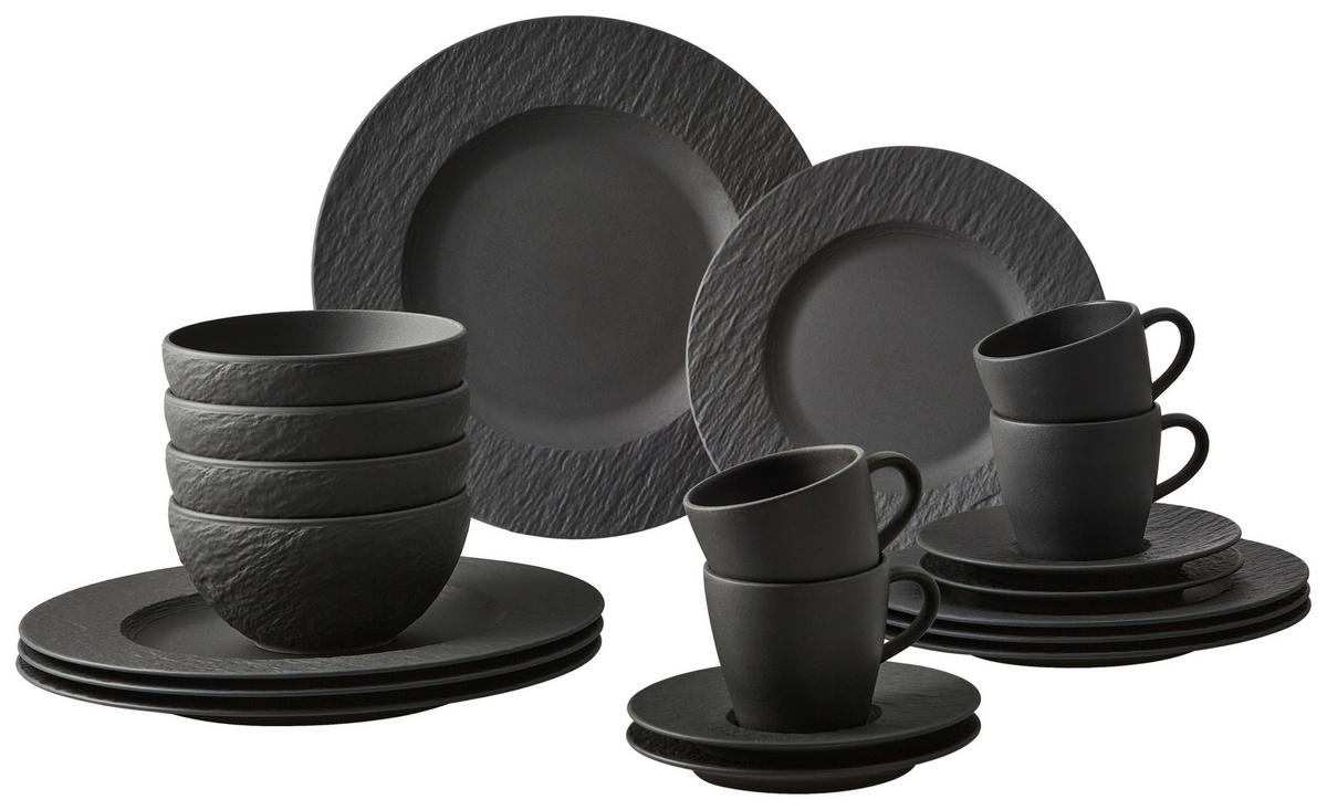SERWIS OBIADOWO-ŚNIADANIOWY MANUFACTURE ROCK VILLEROY&BOCH - czarny, Lifestyle, ceramika (38,5/25,5/35,8cm) - Villeroy & Boch