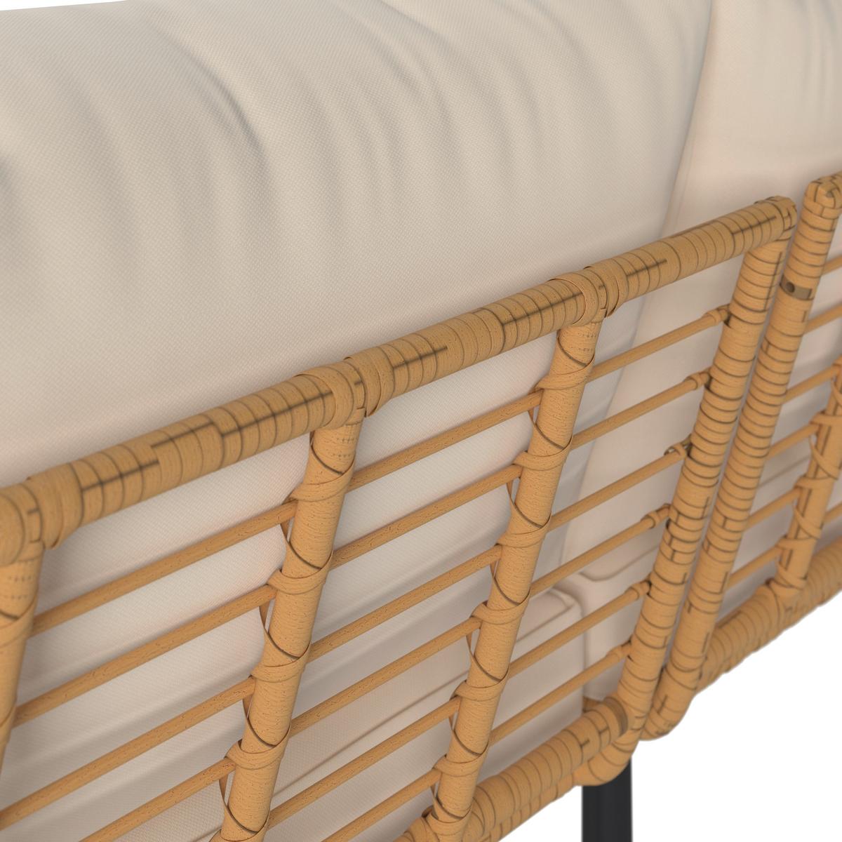 KOMPLET MEBLI TARASOWYCH NIZZA - beżowy/kolor naturalny, Modern, tworzywo sztuczne/metal (187/67/65cm) - Ambia Garden