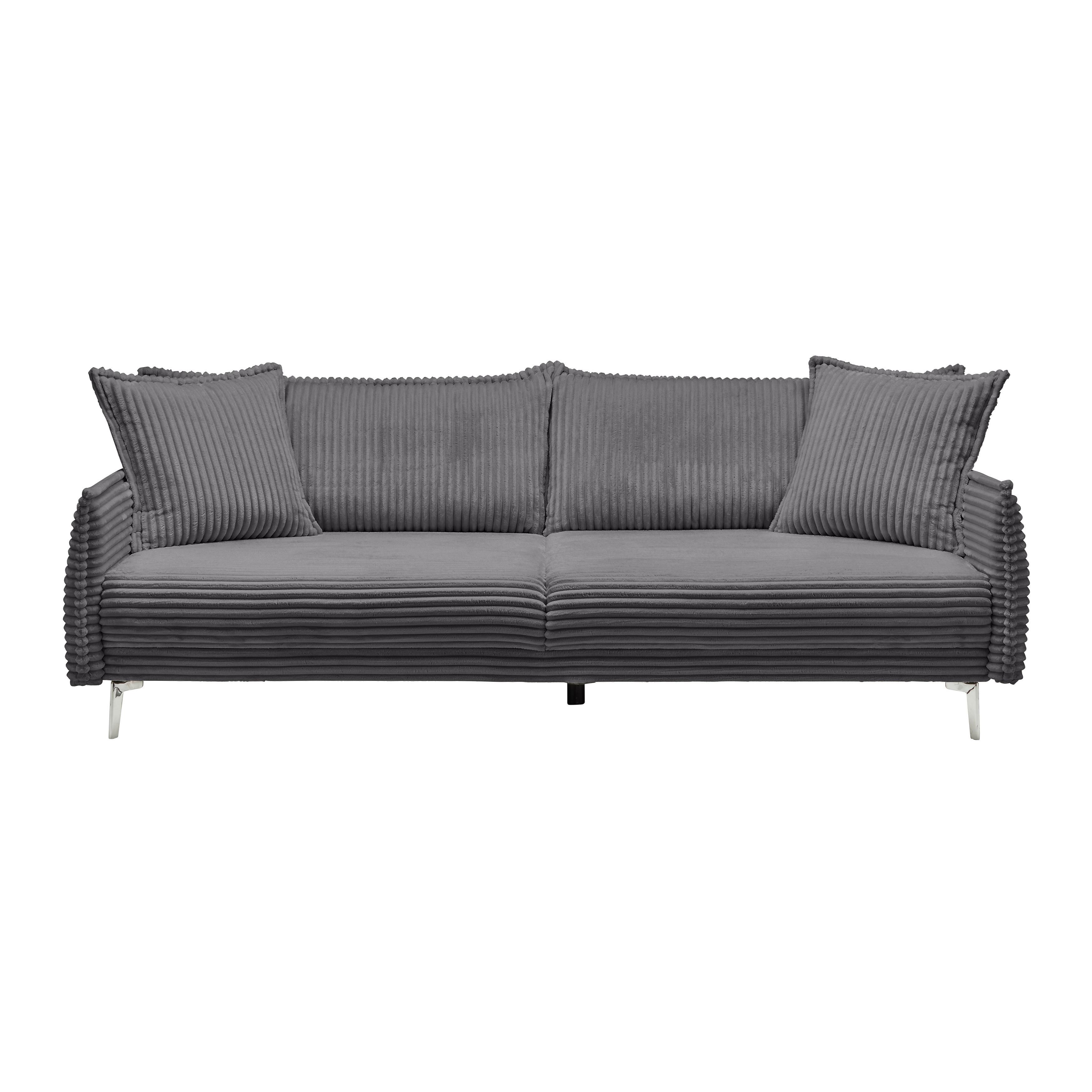 Mega Sofa Kiss - tamno siva/boje kroma, Moderno, drvo/metal (241/90/117cm) - Mömax