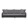 Bigsofa Kiss Dunkelgrau - Chromfarben/Dunkelgrau, MODERN, Holz/Metall (241/90/117cm) - Mömax
