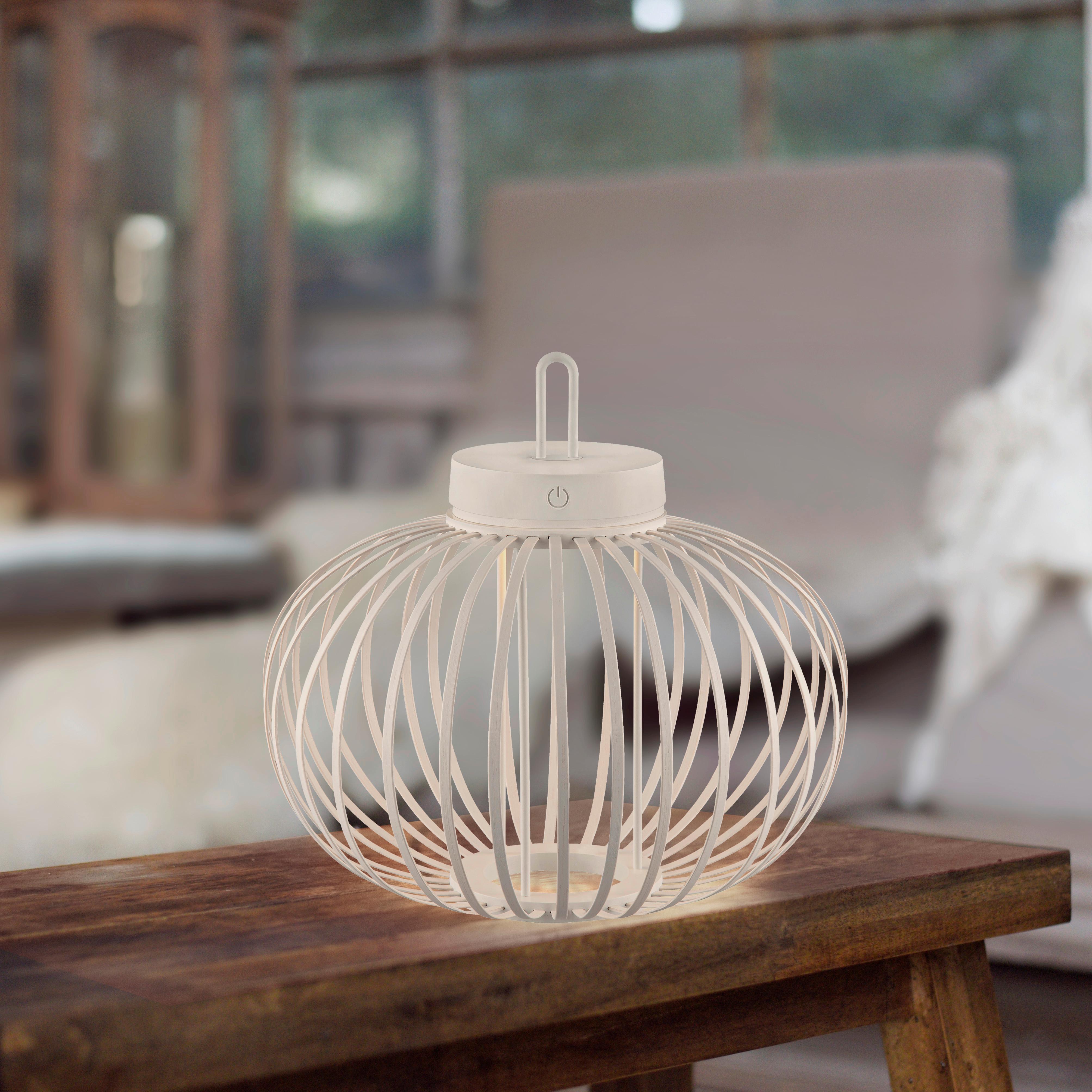 Akku-Tischleuchte Akuba Greige max. 1,5 Watt - Greige, Design, Holz/Kunststoff (36/36/33cm)