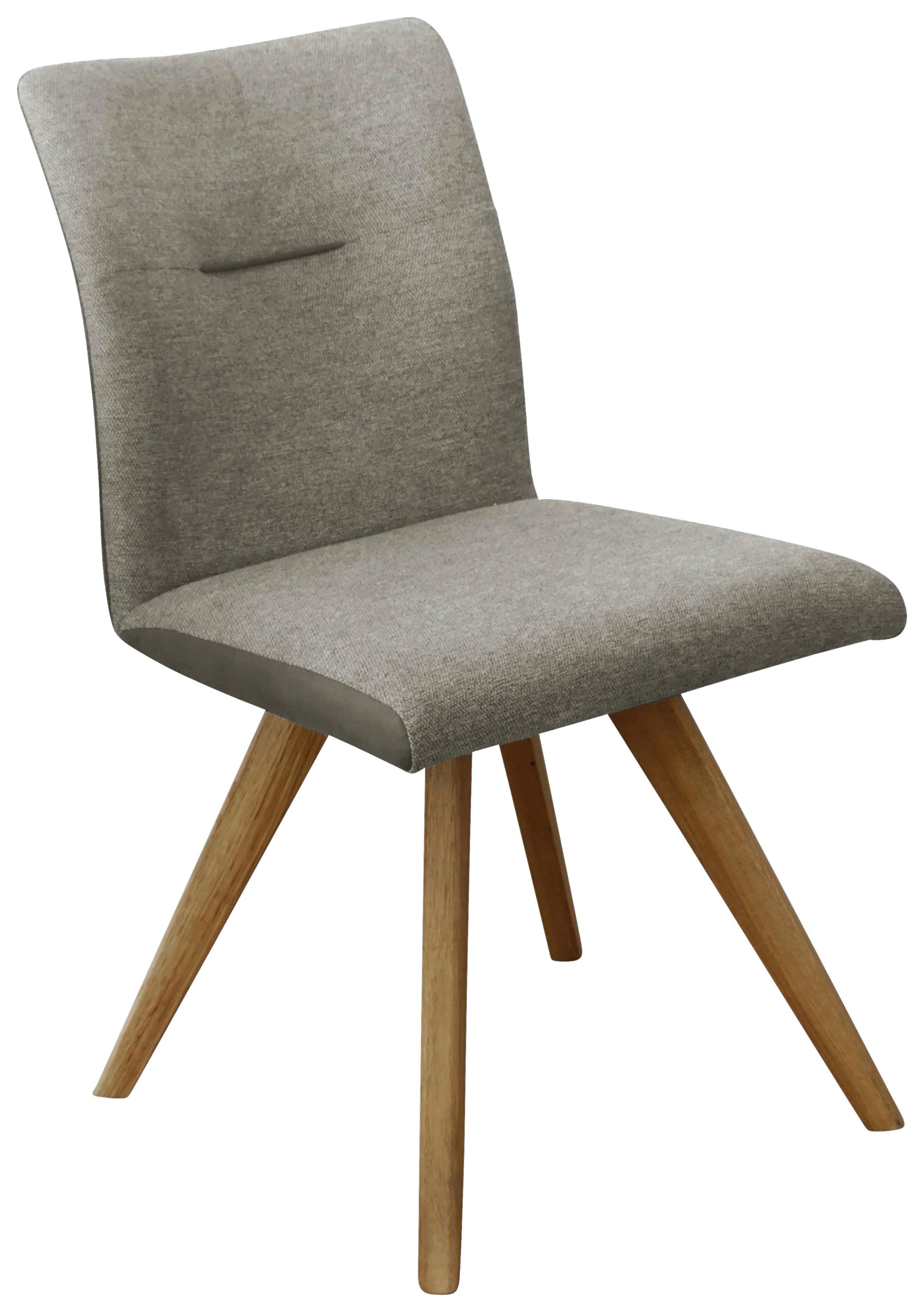 KRZESŁO ROM - kolor dębowy/beżowy, Konventionell, drewno/tkanina (51,5/87,5/63cm) - Linea Natura