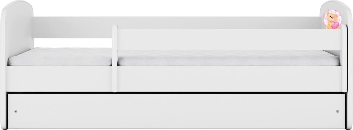 Otroška Postelja Babydreams, Bela, 80x160cm - bela/barve breze, Moderno, tekstil/leseni material (80/160cm) - MID.YOU