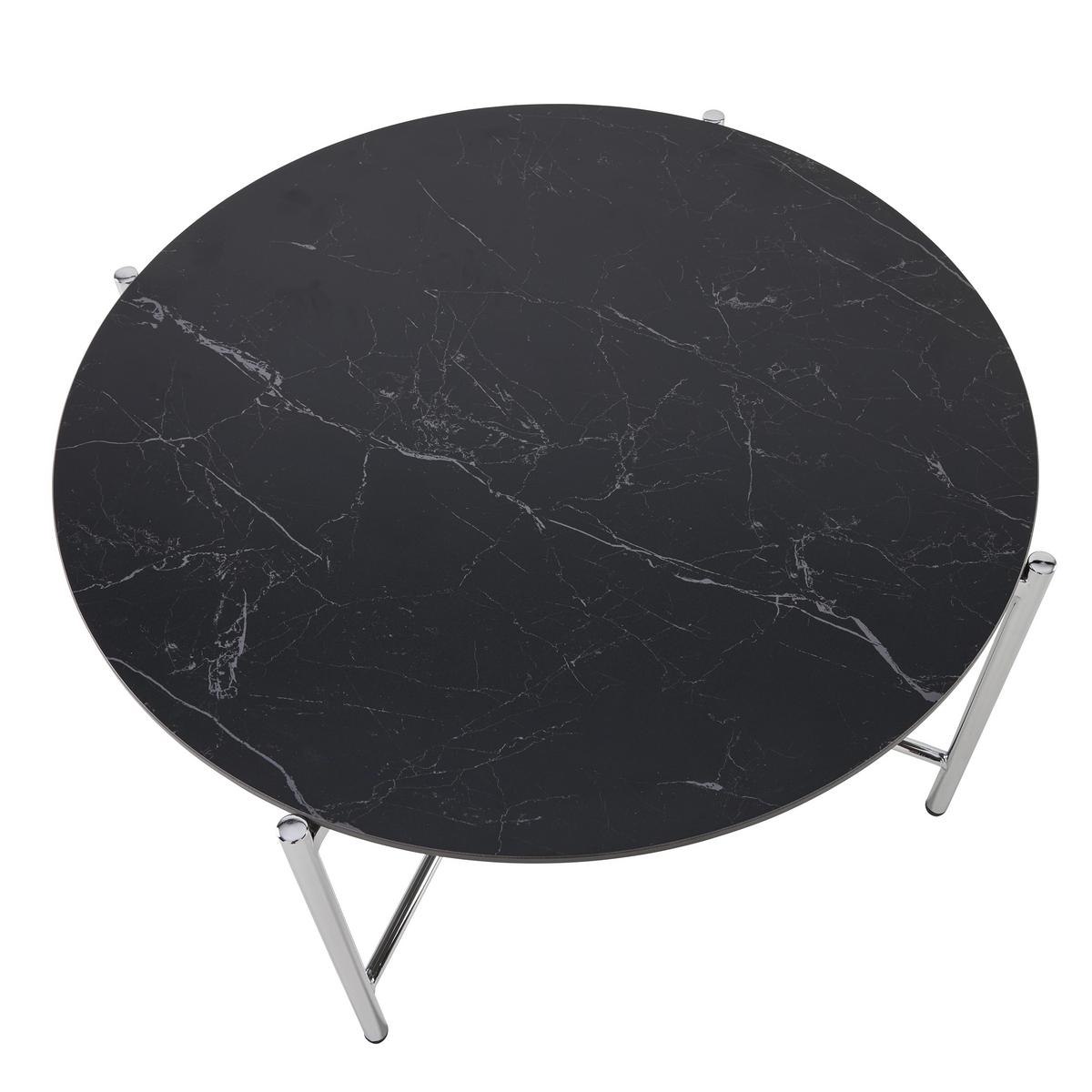 Couchtisch Chris Schwarz/Chromfarben - Chromfarben/Schwarz, Design, Keramik/Metall (80/43cm) - Mömax