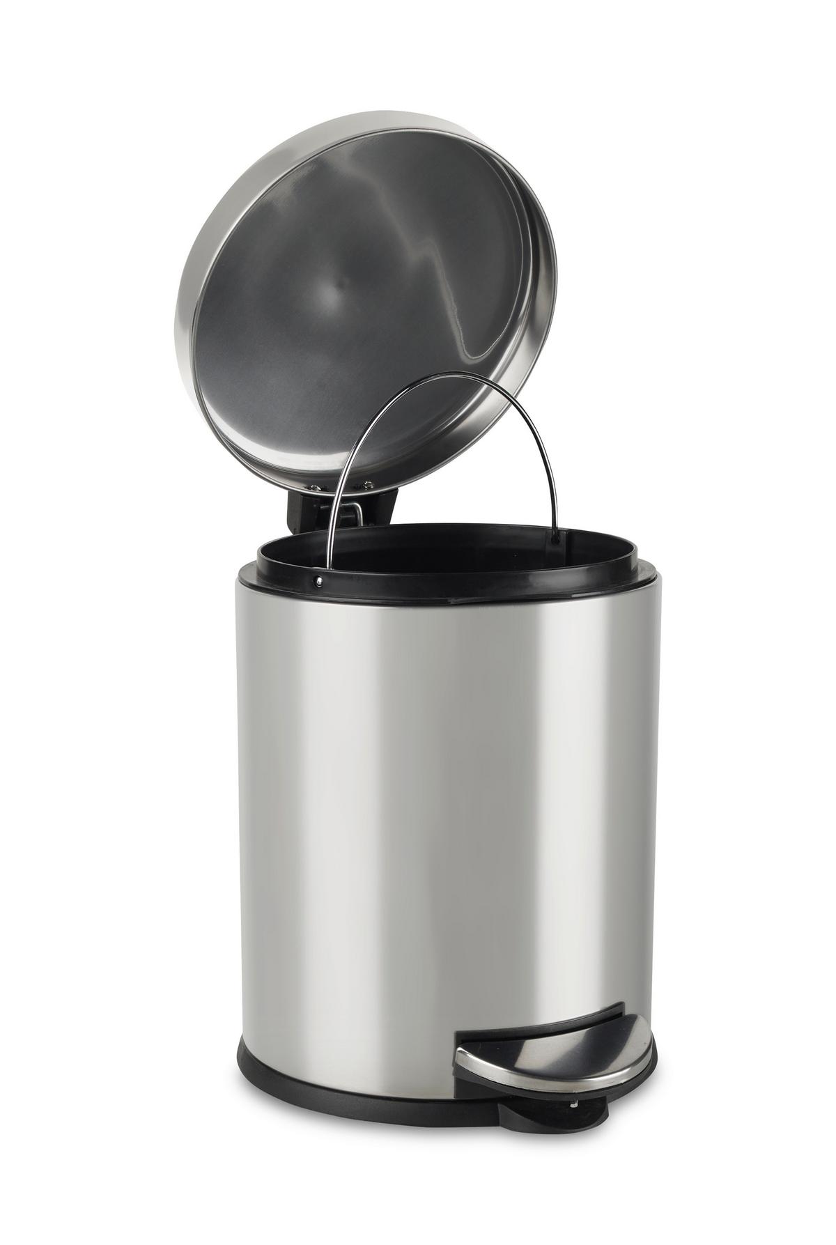 Pedálos Szemetes James - krómszínű/fekete, Konventionell, műanyag/fém (20,5/29cm) - Modern Living