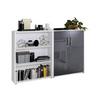 Aktenschrank Office Edition Sw Set 1 niedrig Weiß/Anthrazit - Anthrazit Hochglanz/Weiß, MODERN, Holzwerkstoff (168,8/113,6/33cm) - MID.YOU