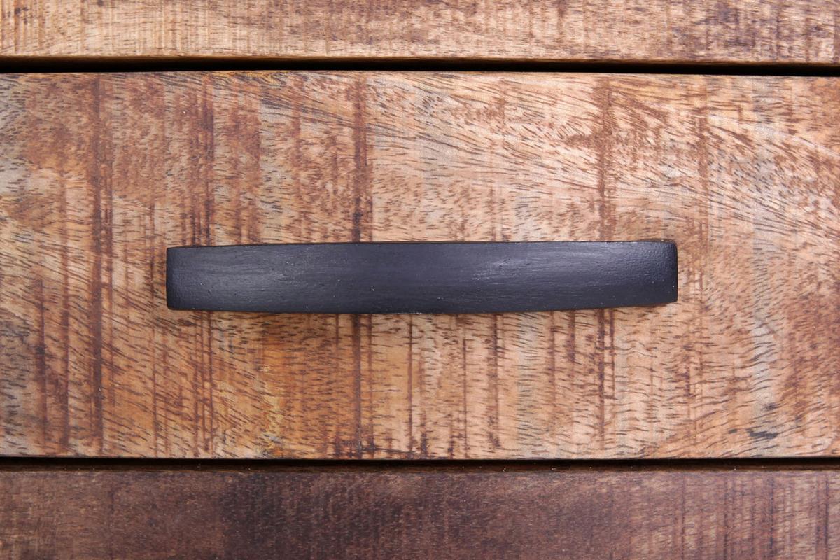 Sideboard aus Mangoholz Massiv - Dunkelbraun/Naturfarben, Lifestyle, Holz/Metall (130/86/42cm) - Zandiara