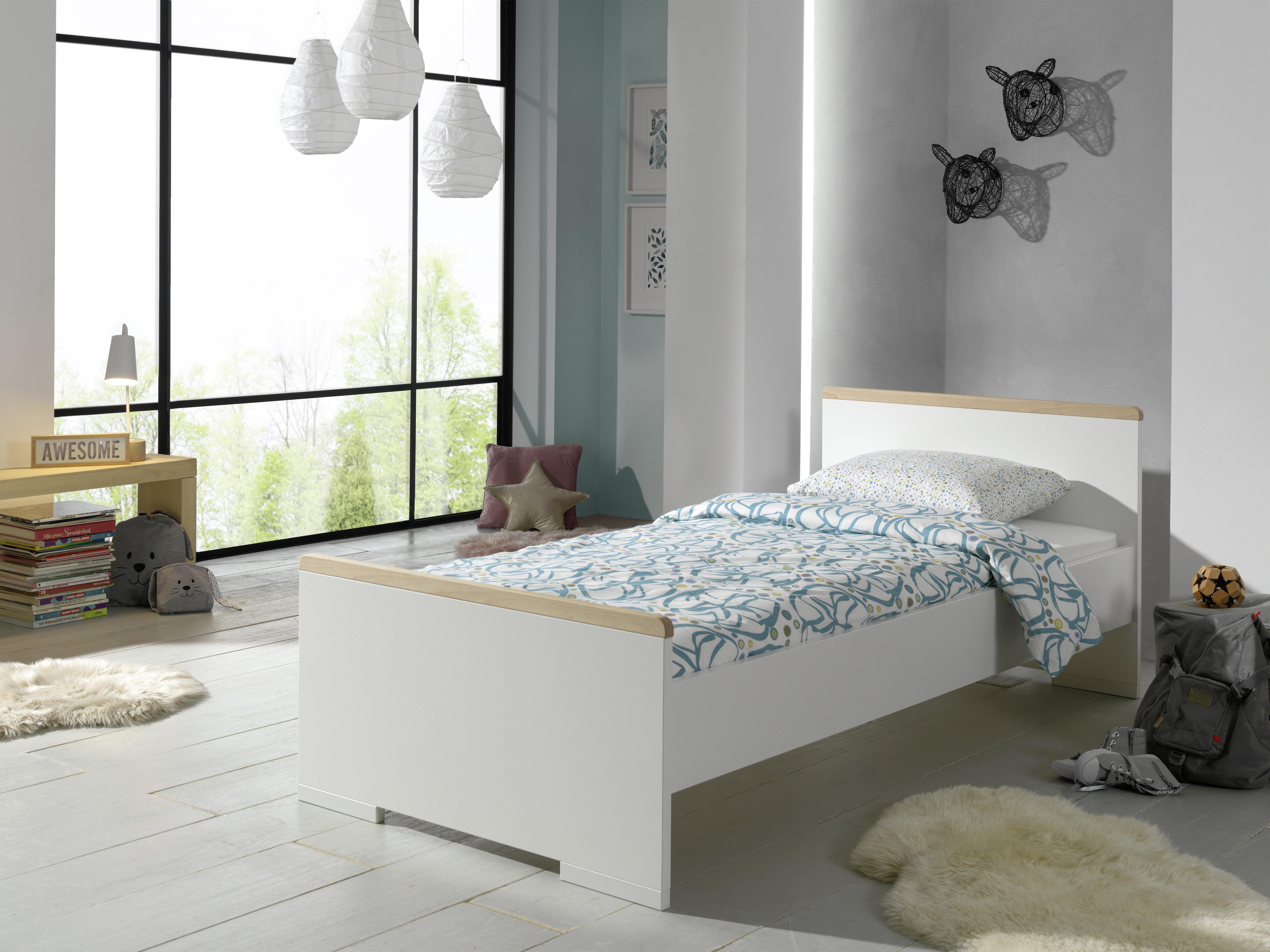 BETT London 90x200 cm Weiß - Weiß, MODERN, Holzwerkstoff (90/200cm) - MID.YOU