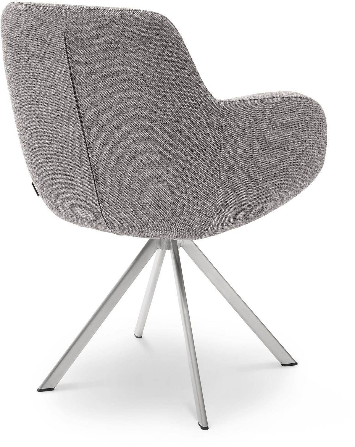 KRZESŁO Z PODŁOKIETNIKAMI TAVIA -MR- - kolor stalowy/taupe, Design, metal/tkanina (62/86/66cm) - Musterring