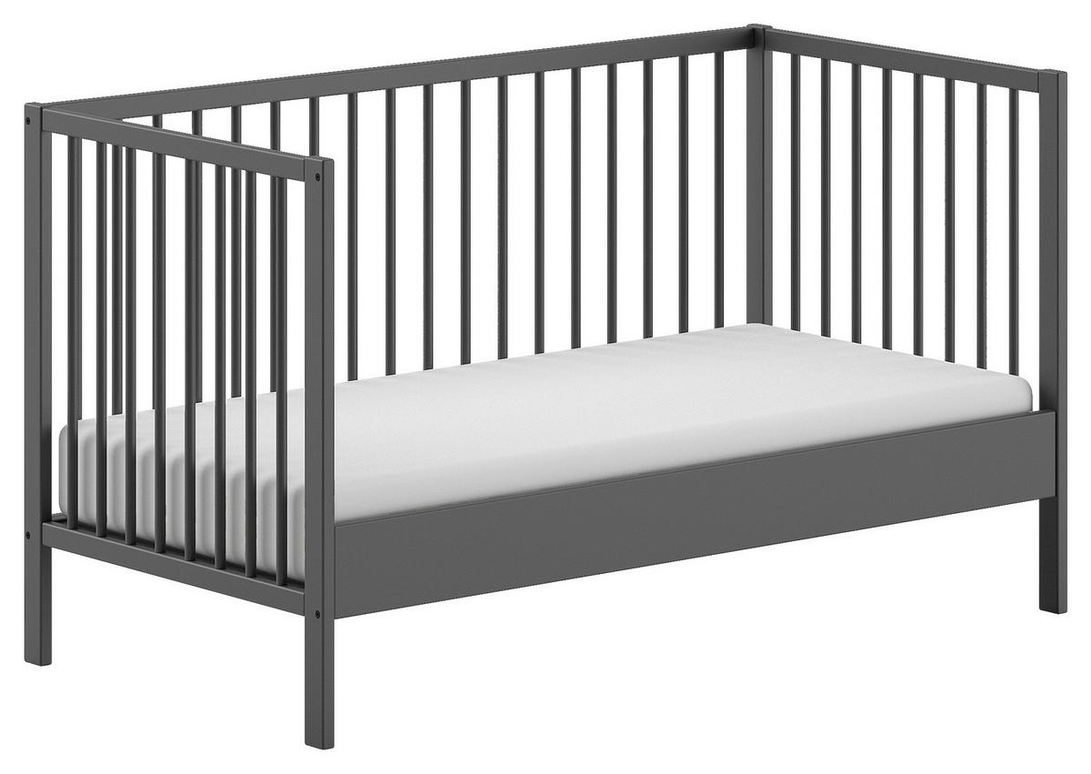 Kinder-/Juniorbett Dino ca. 70x140 cm Anthrazit - Anthrazit, MODERN, Holz (70/140cm) - MID.YOU