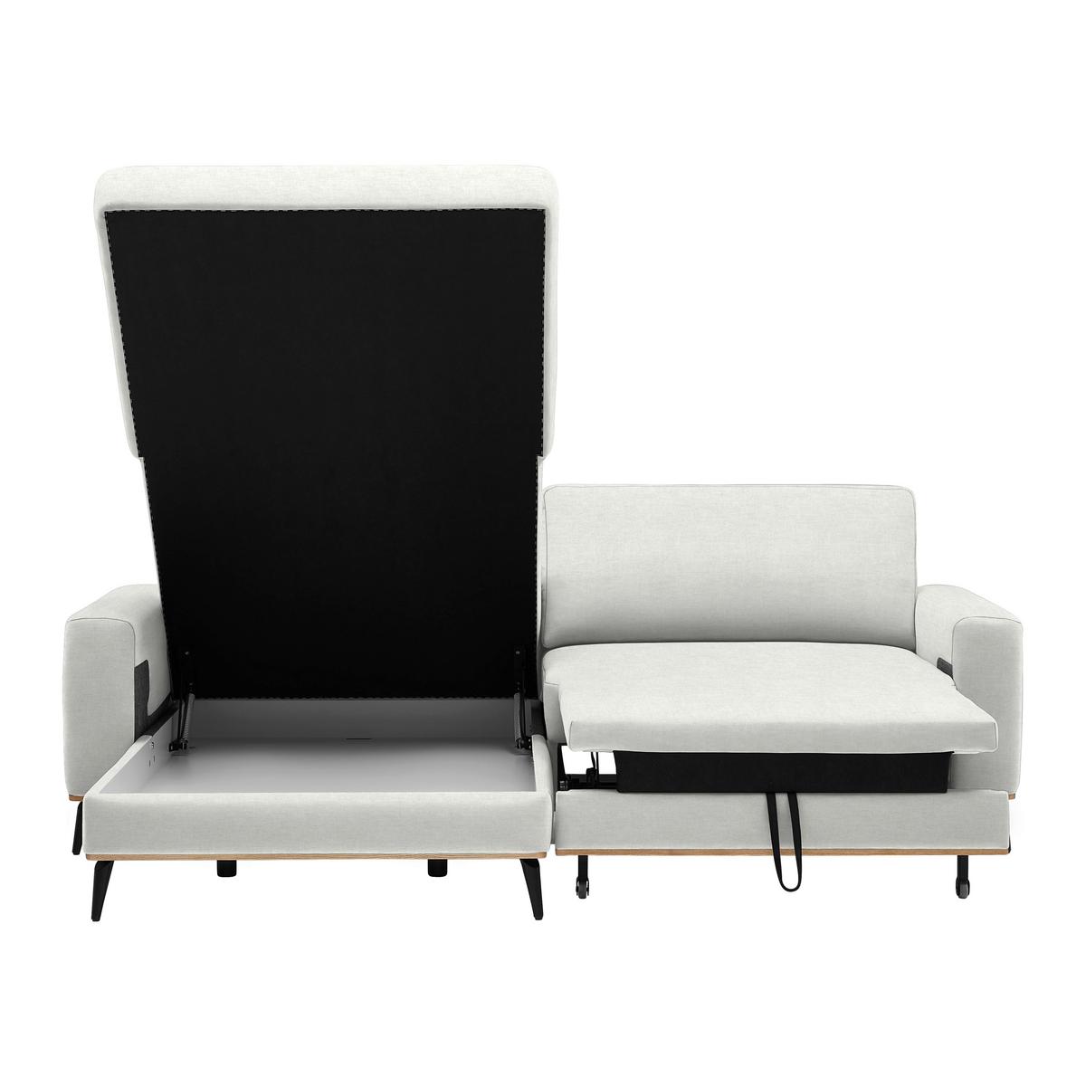 Wohnlandschaft Romeo Creme - Creme/Schwarz, KONVENTIONELL, Textil/Metall (167/87/234cm) - Zandiara