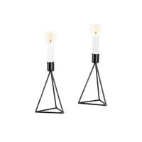 Kerzenhalter-Set Schwarz - Schwarz, Basics, Metall (9,5/16,5cm) - Echtwerk