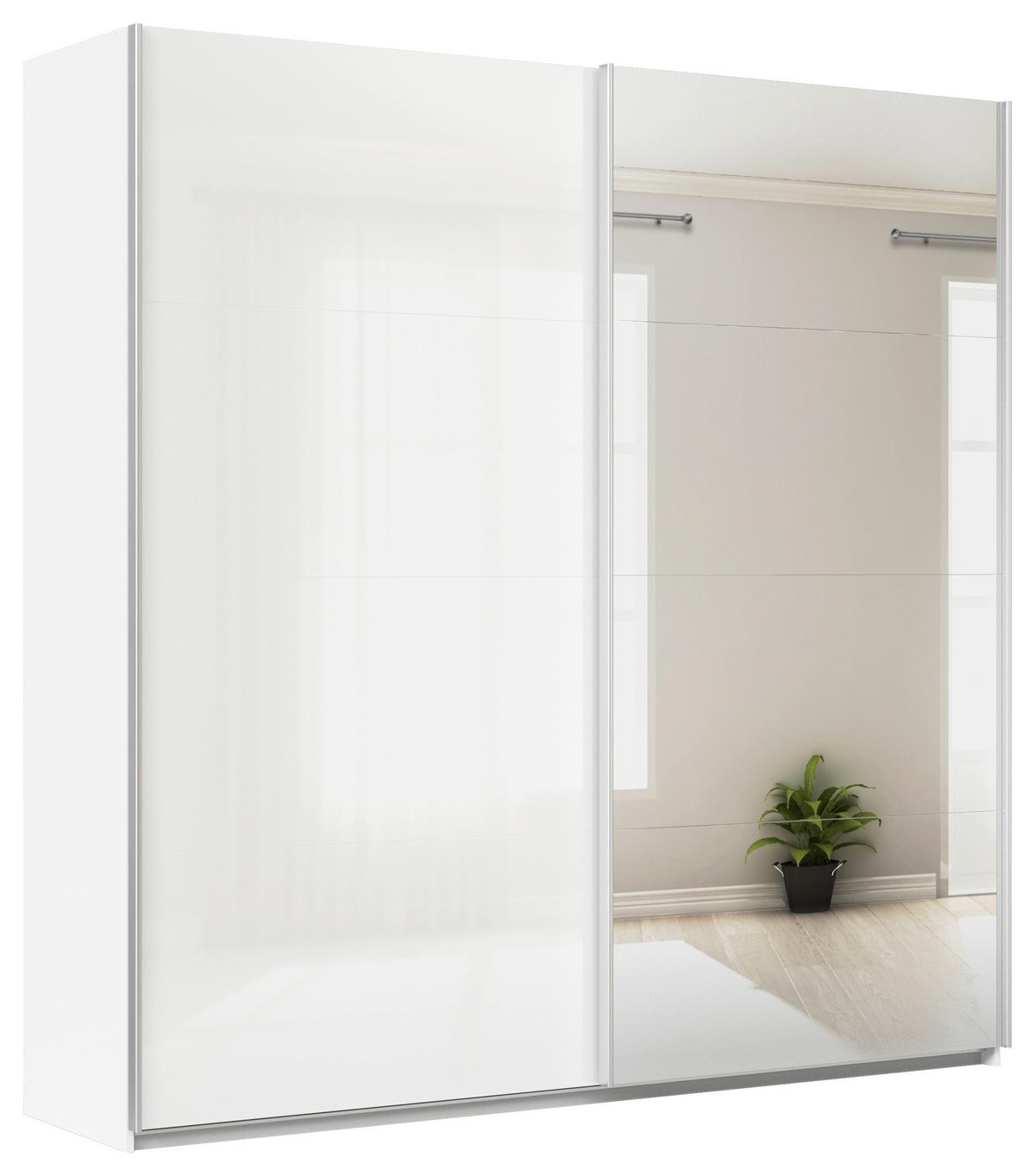 DULAP USI CULISANTE FELDKIRCH - argintiu/alb, Modern, material pe bază de lemn (225/229/62cm)