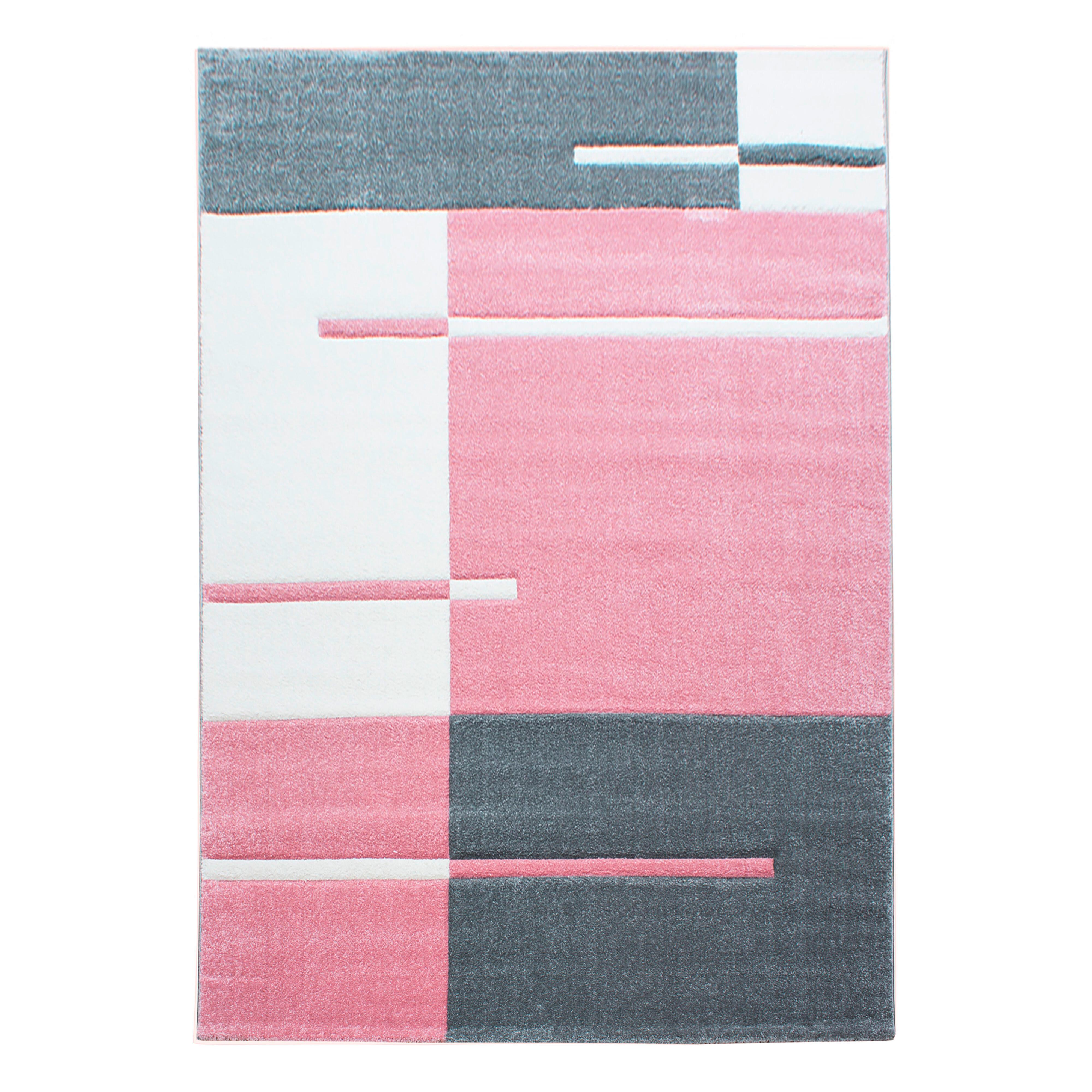 Flachwebeteppich Hawaii Pink ca. 140x200cm - Pink, Design, Textil (140/200cm) - Novel