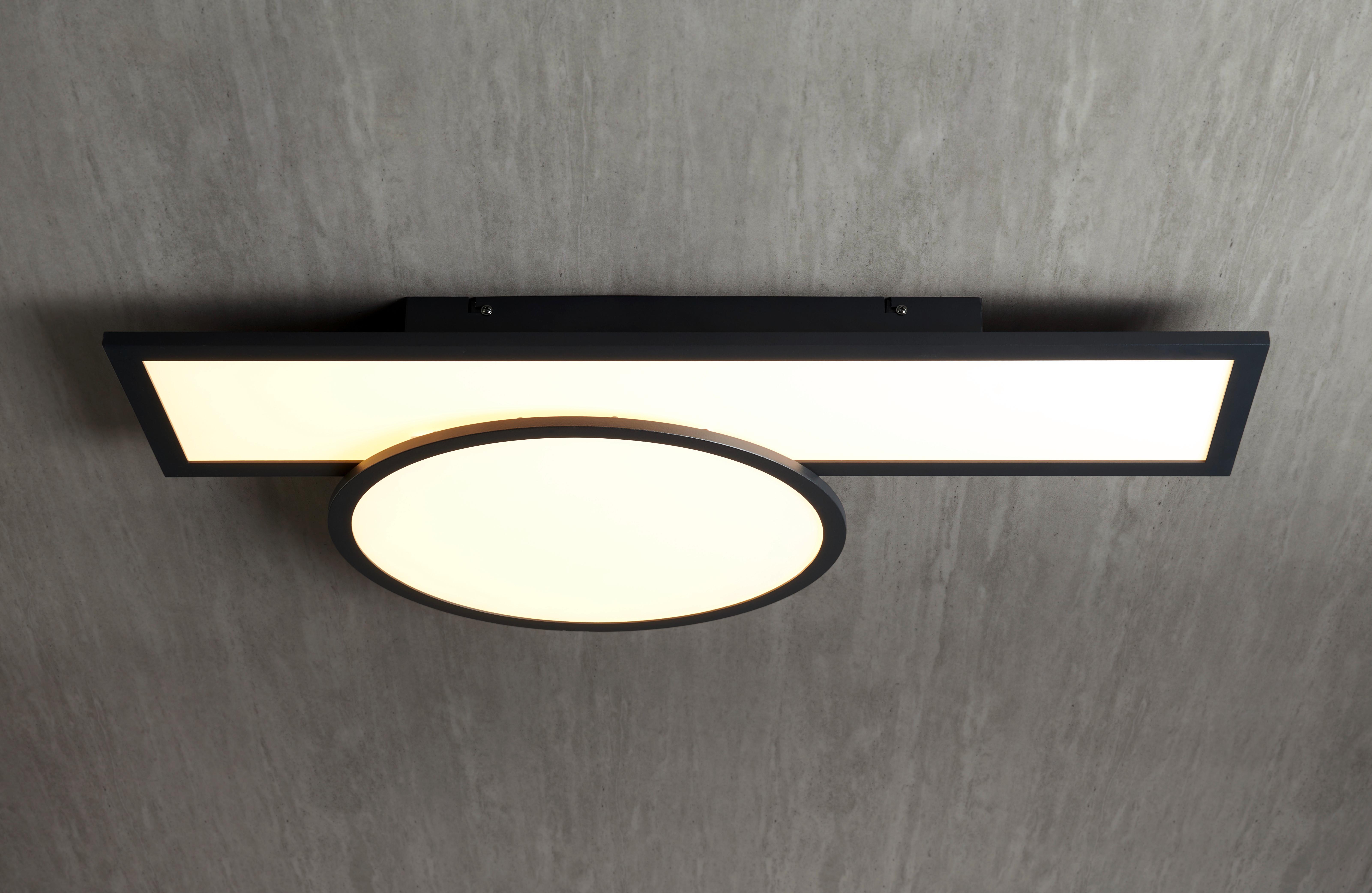 LED Mennyezeti Lámpa Lilsu - Fekete, modern, Műanyag/Fém (80/50/7cm) - Visiona