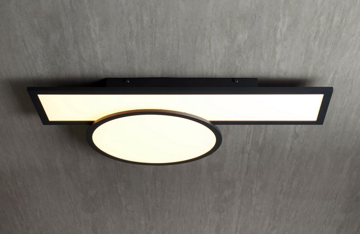 Led Mennyezeti Lámpa Lilsu - fekete, Modern, műanyag/fém (80/50/7cm) - Visiona