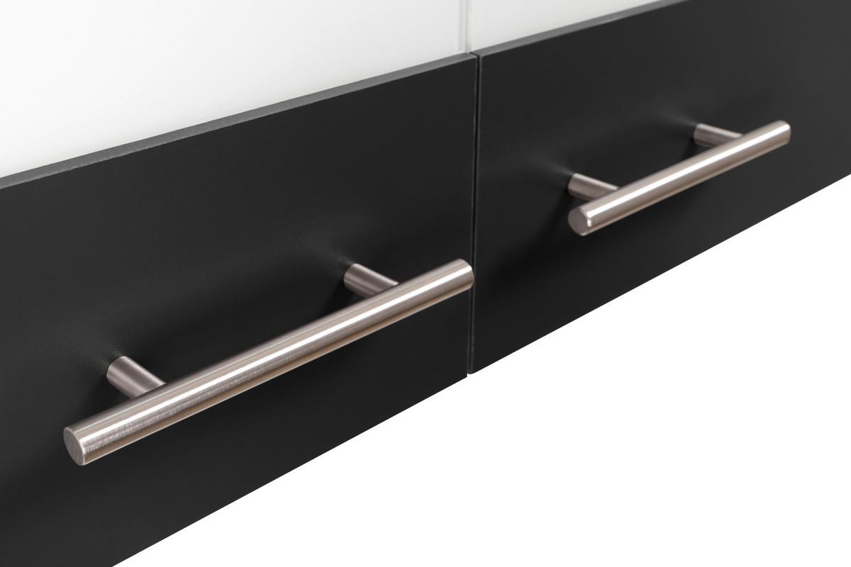 Kuhinjska Zgornja Omarica Merle, Barva Hrasta, Črna - srebrne barve/črna, Basics, kovina/steklo (110/56,1/34,6cm) - Respekta