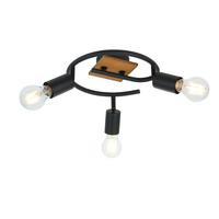 Strahler Martha Braun/Schwarz max. 40 Watt - Schwarz/Braun, Basics, Holz/Metall (25/14cm) - Globo