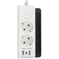 Bloc multipriză Mim - alb/negru, Konventionell, plastic/metal (16/8/4,2cm) - Mömax