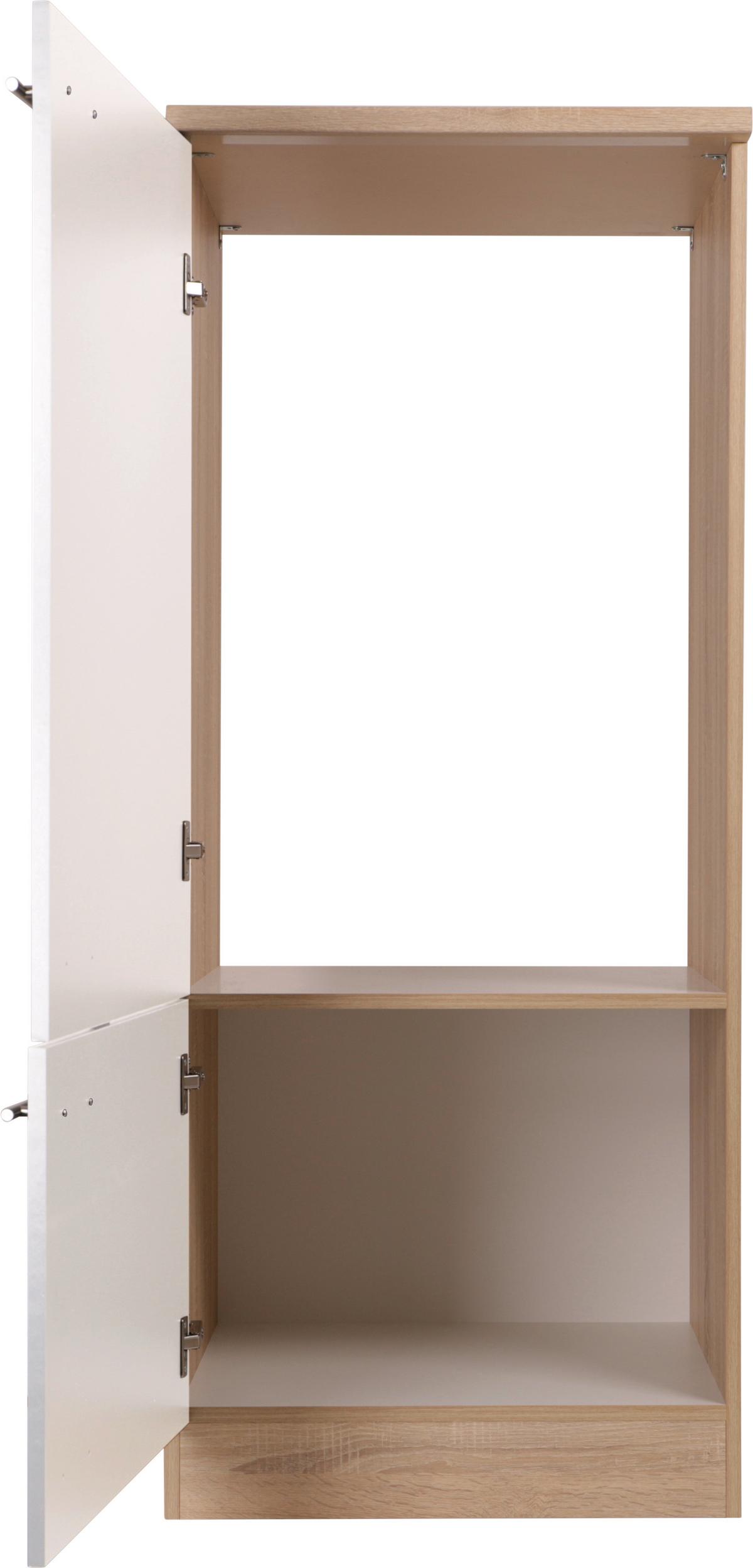 Omara Za Vgradno Napravo Merle, Barva Hrasta, Bela - srebrne barve/barve hrasta, Basics, kovina/leseni material (60/144,8/60cm) - Respekta