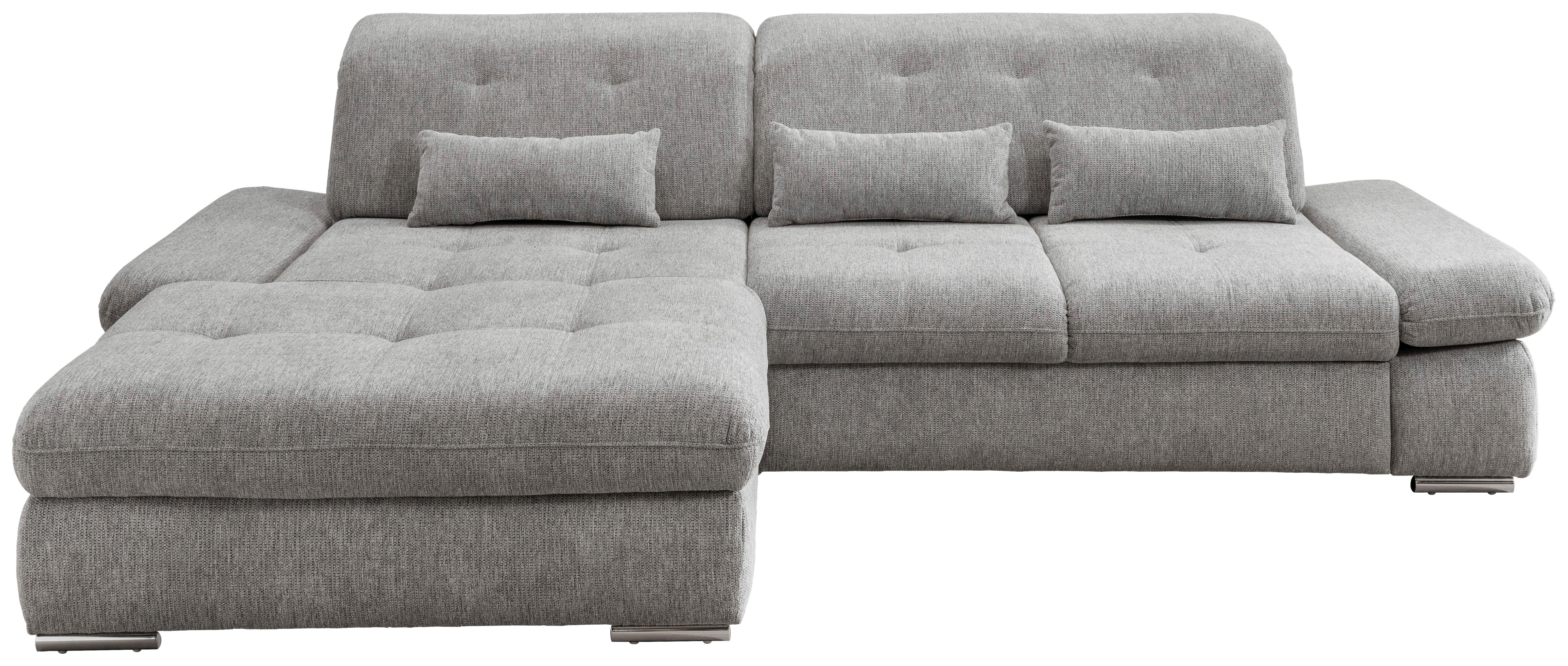 Wohnlandschaft Dalida Silberfarben Chenille - Chromfarben/Silberfarben, Design, Textil/Metall (196/300cm) - Livetastic