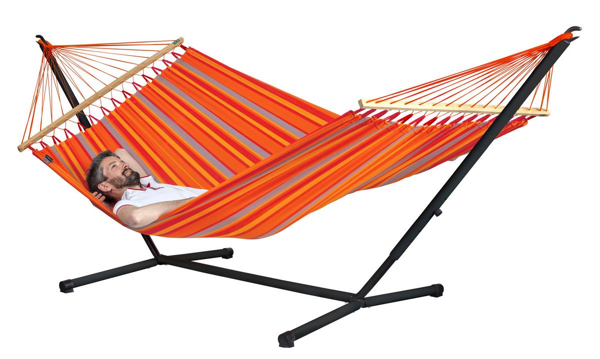 Hängemattengestell Stand for Double Hammock - Schwarz, Basics, Metall (115/110-130/320-365cm) - La Siesta
