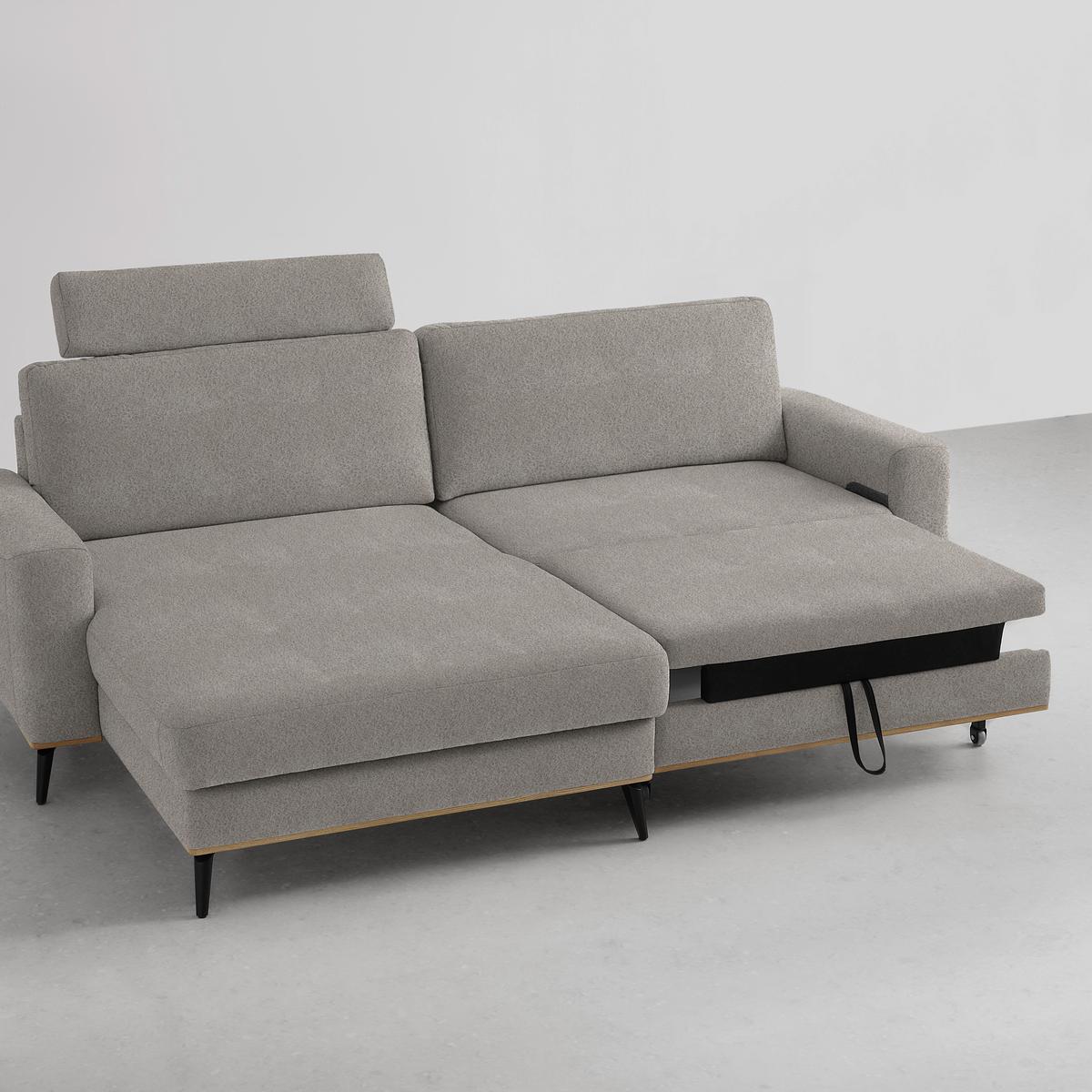 Wohnlandschaft Romeo Silberfarben - Silberfarben/Schwarz, KONVENTIONELL, Textil/Metall (167/87/234cm) - Zandiara