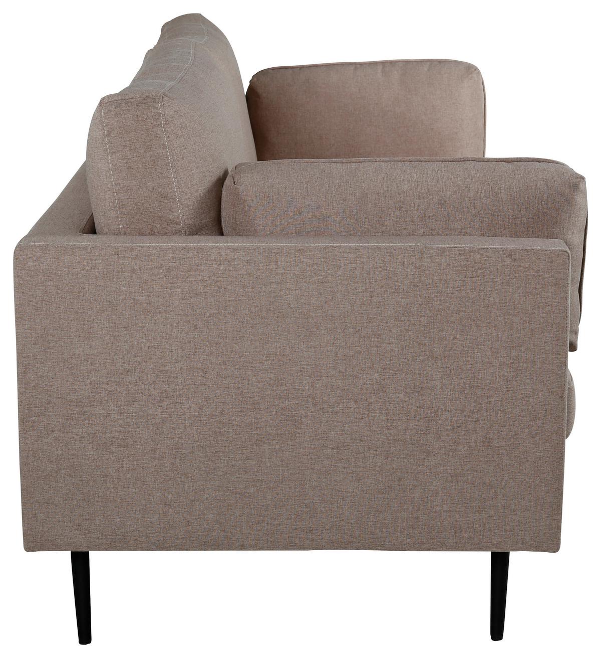 2-SITZER-SOFA BOOM - Hellbraun/Schwarz, Design, Textil/Metall (203/84/90cm) - Livetastic