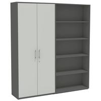 AKTENSCHRANK OFFICE EDITION - SW SET 1 HOCH - Anthrazit/Hellgrau, MODERN, Holzwerkstoff (168,8/185,6/33cm) - MID.YOU