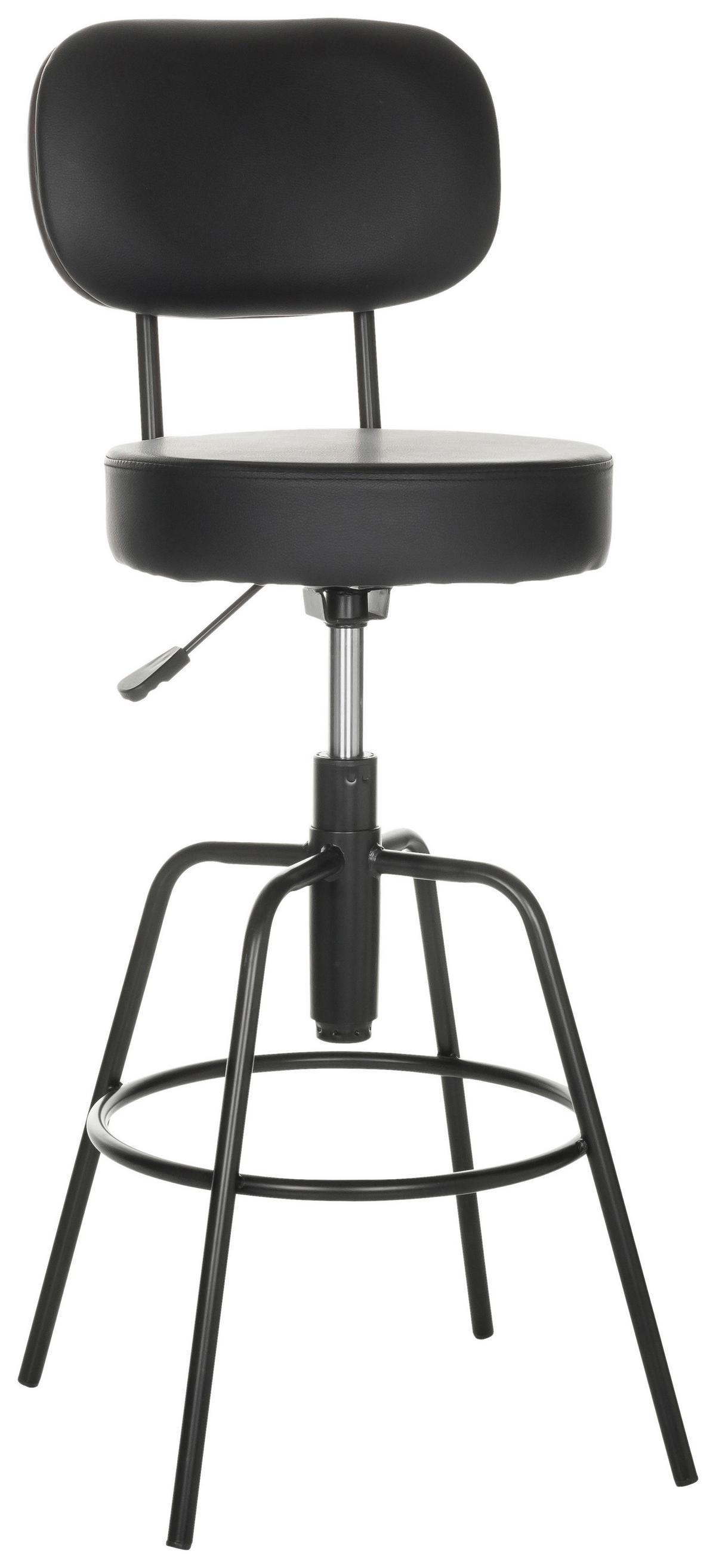 Barski Stol Disc High, Črna - črna, Basics, kovina/usnje (43/103-113/43cm) - MID.YOU
