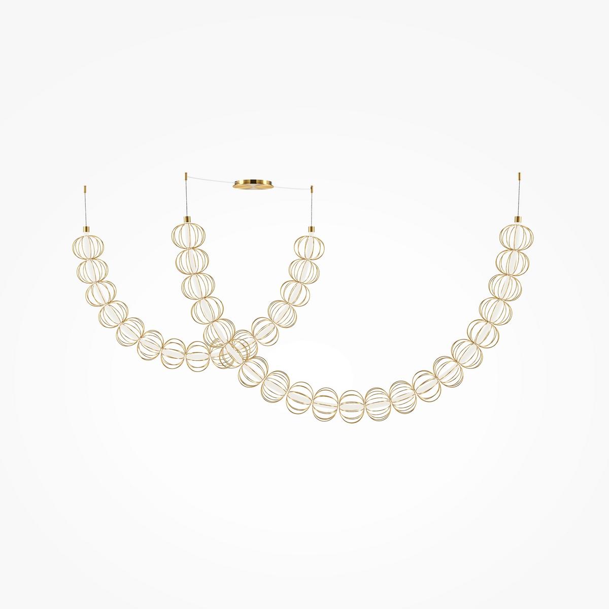 Pendelleuchte Mod216pl-L55g3k - Goldfarben, Design, Metall (208.6/184/35cm) - MAYTONI