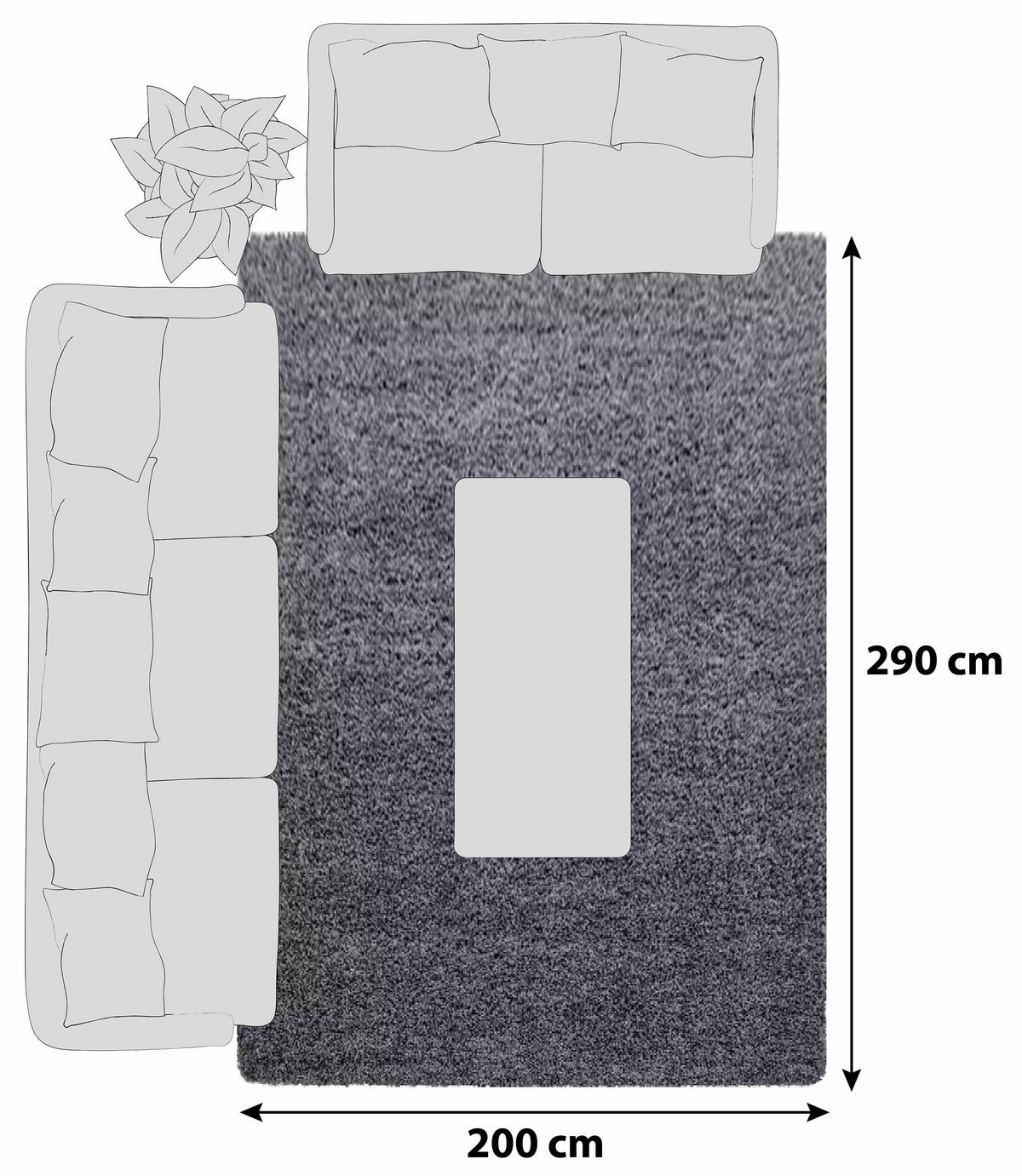 Hochflorteppich Dream Grau ca. 200x290cm - Grau, Trend, Textil (200/290cm) - Novel