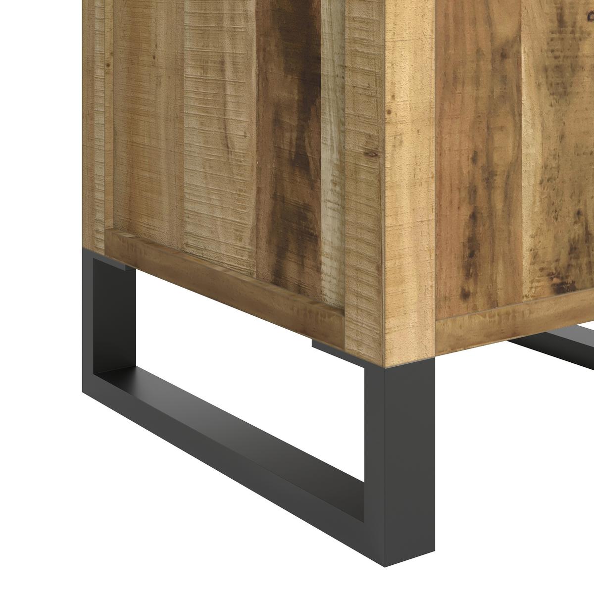 SZAFKA WYSOKA BENGALU - kolor akacjowy/czarny, Natur, metal/drewno (43/192/40cm) - Livetastic