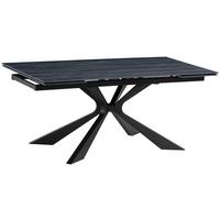 Raztegljiva Miza Hamar, Črna, 180-260x90 - črna, Moderno, kamen/kovina (180-260/90/76cm) - P & B