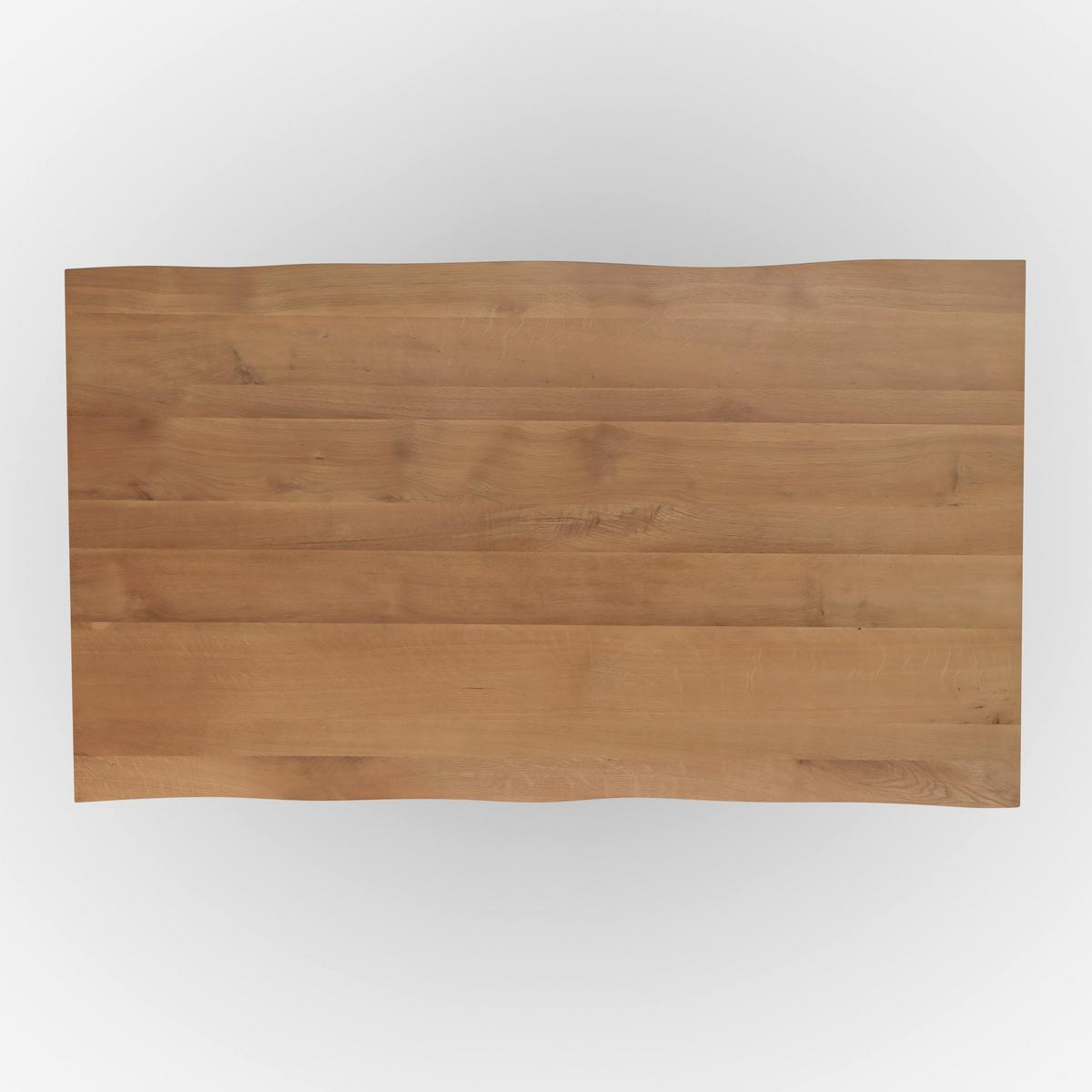 Esstisch Lesley in Holz Eiche massiv ca. 140x80 cm - Eichefarben/Schwarz, MODERN, Holz/Metall (140/80/76cm) - Bessagi Home
