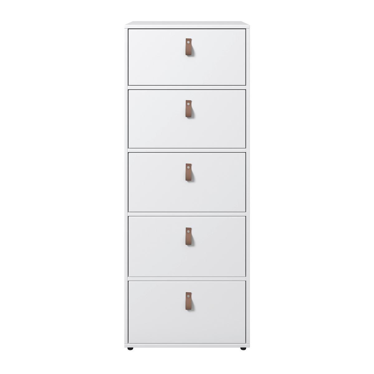 Kommode "Mick", weiß, MDF - Schwarz/Braun, MODERN, Kunststoff (46/119,5/40cm) - Bessagi Home