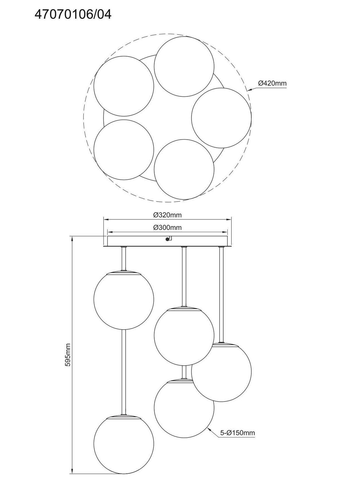 LAMPA WISZĄCA MADLEEN - biały/kolor złoty, Trend, metal/szkło (42/59,5cm) - Novel