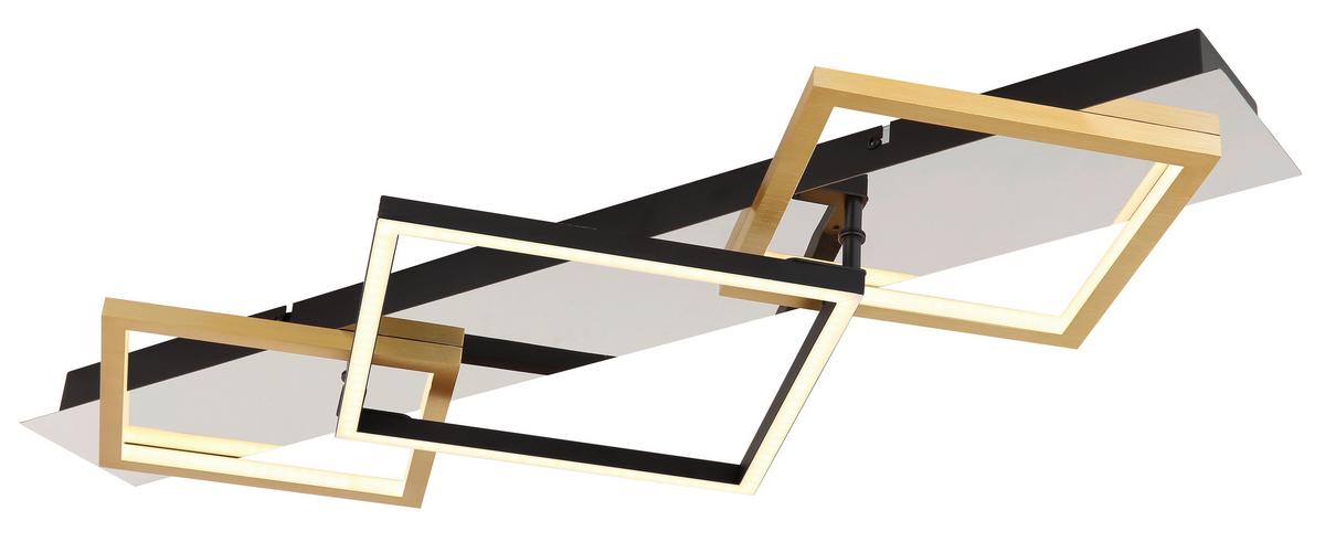 LED-Deckenleuchte Lesina Goldfarben/Schwarz max 32 Watt - Goldfarben/Opal, Design, Kunststoff/Metall (78/35,5cm) - Globo