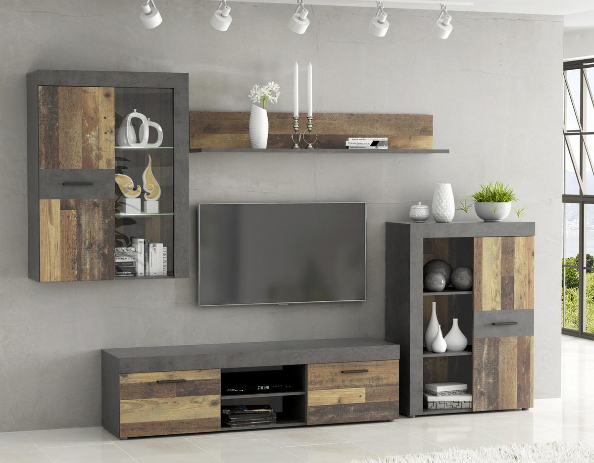 Dnevni Regal Grigor, Rjava, Temno Siva - temno siva/črna, Moderno, kovina/umetna masa (290/192,3/41cm) - Mömax