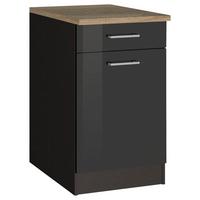 Küchenunterschrank Mailand Graphitfarben - Silberfarben/Graphitfarben, MODERN, Holzwerkstoff/Metall (50/85/60cm) - Held