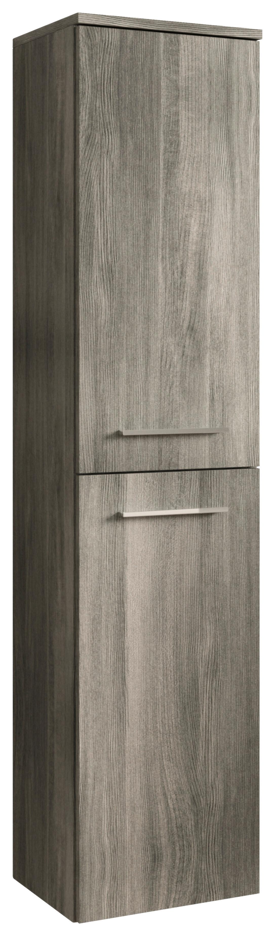 Midischrank York ca. 30x136x31 cm Rauschsilber - Chromfarben/Grau, MODERN, Holzwerkstoff/Kunststoff (30/136/31cm) - MID.YOU