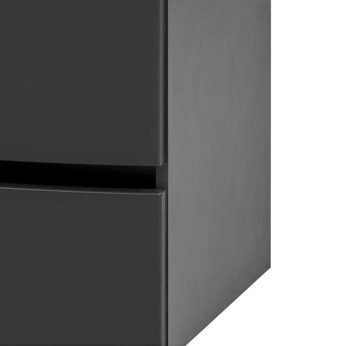 Waschbecken mit Unterschrank Kopenhagen B: 80 cm Grau/Weiß - Anthrazit/Graphitfarben, KONVENTIONELL, Glas/Holzwerkstoff (80cm) - Held